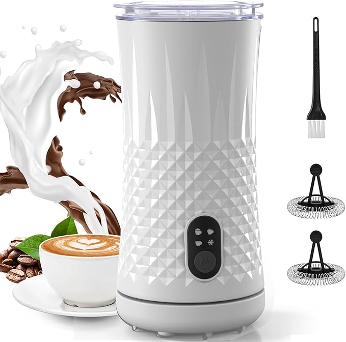 Milk Frother, Elec3 4 in 1 Electric Frother and Steamer 8.1oz/240ml Milk Warmer Coffee Foamer, Automatic Warm and Cold Foam Maker for Latte,Cappuccino,Macchiato,Chocolate