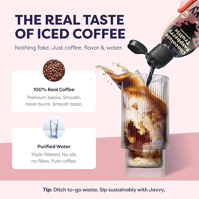 Coffee Concentrate - Limited Release Flavors - Cold Brew Coffee, Perfect for Hot or Iced Instant Coffees, Hot Drinks, Cold Brew Concentrate, 35 Servings - Chocolate Raspberry Truffle