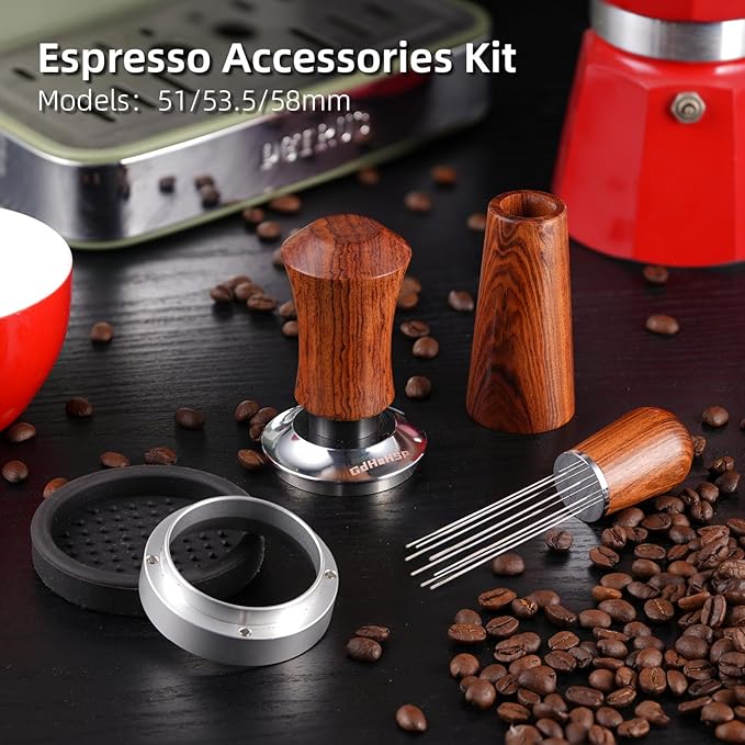 58mm Espresso Accessories Kit,Spring Loaded Calibrated Espresso Tamper,Wdt Tool Espresso and Dosing Funnel Set,Coffee Tamper Espresso Machine Accessories For 58 mm Portafilter Barista Tools