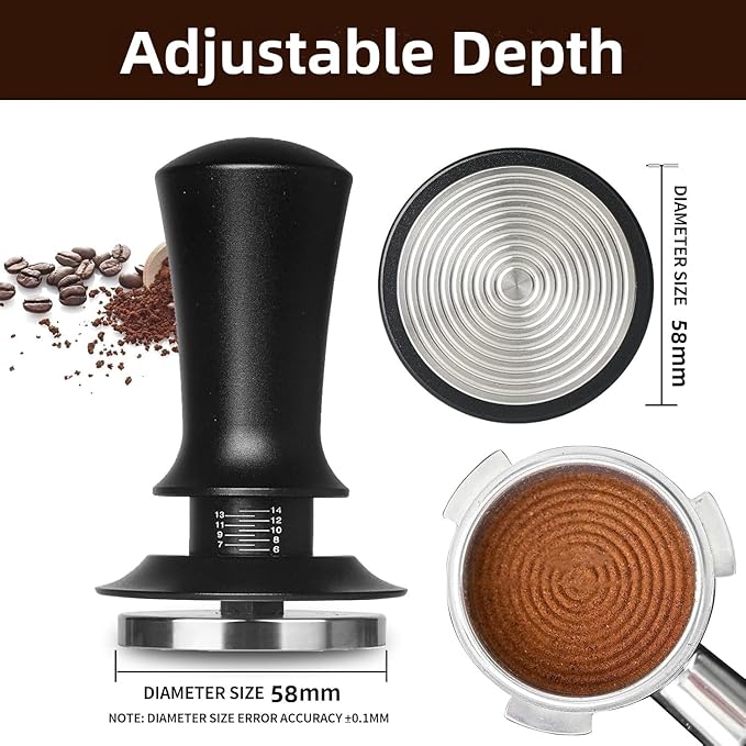 22 PCS Espresso Accessories Kit，58mm Coffee Tamper Set ，Barista Kit， - with Frothing Pitcher，WDT Tool，Stirrer，Tamper Mat ，Coffee Stencils，Latte Art Pen