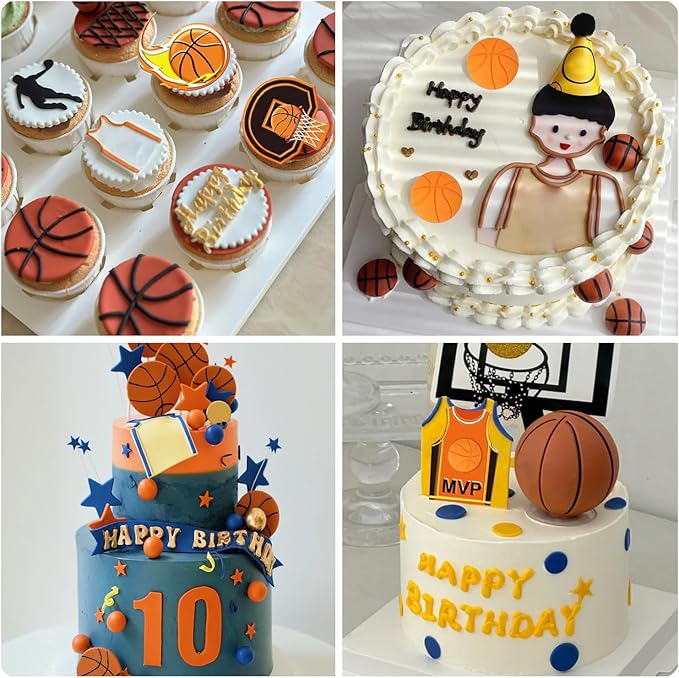 Mujiang Basketball Silicone Molds Sports Fondant Mold For Cake Decorating Cupcake Topper Candy Chocolate Resin Sugar Gum Paste Set Of 3