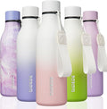 BJPKPK Insulated Water Bottles, 18 oz Stainless Steel Metal Water Bottle with Strap, BPA Free Leak Proof Thermos, Mugs, Flasks, Reusable Water Bottle for Sports & Travel, Graceful Pink