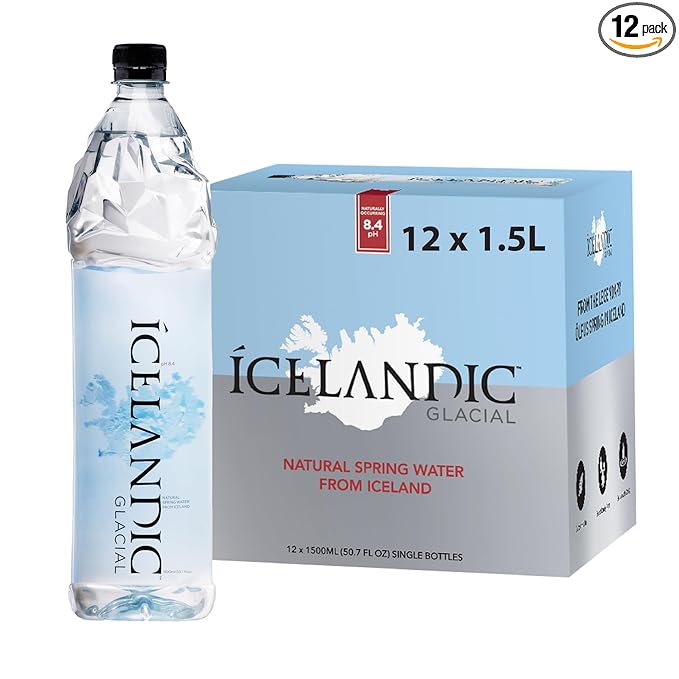 Icelandic Glacial Natural Spring Alkaline Water, 50.7 Fl Oz (Pack of 12)