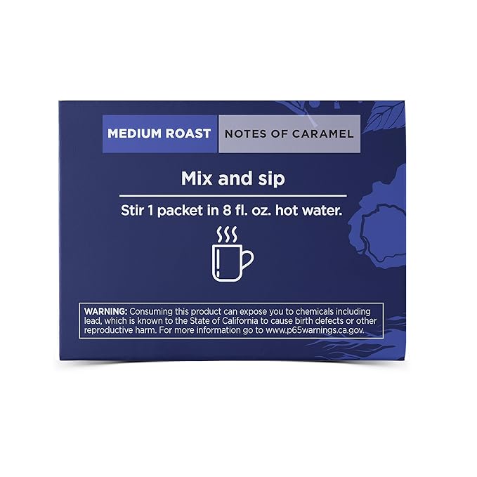Calm Organic Instant Coffee by Four Sigmatic | Medium Roast Instant Coffee with Organic Reishi and Chaga Mushrooms | Immune Support & Stress Relief | 10 Packets