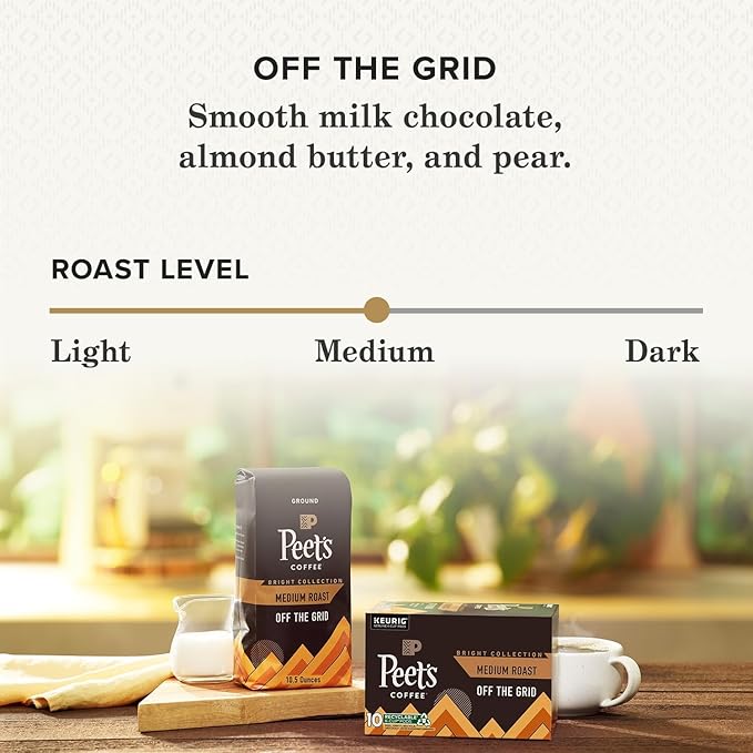 Peet's Coffee, Medium Roast Ground Coffee - Off The Grid 31.5 Ounces (3 Bags of 10.5 Ounces)