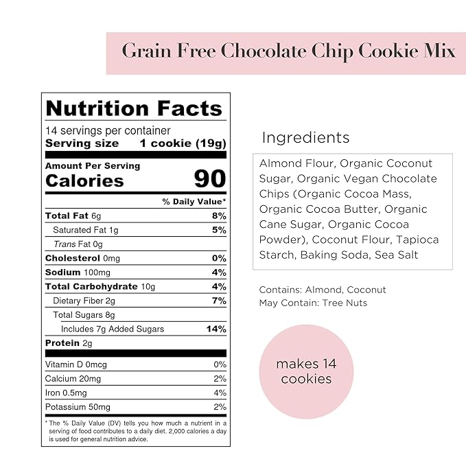 Stellar Eats Grain-Free Chocolate Chip Cookie Mix | Almond Flour-Based | Gluten-Free, Dairy-Free, Paleo-Friendly | Soft, Chewy & Fudgy | Sweetened with Unrefined Coconut Sugar | Makes 14–16 Cookies