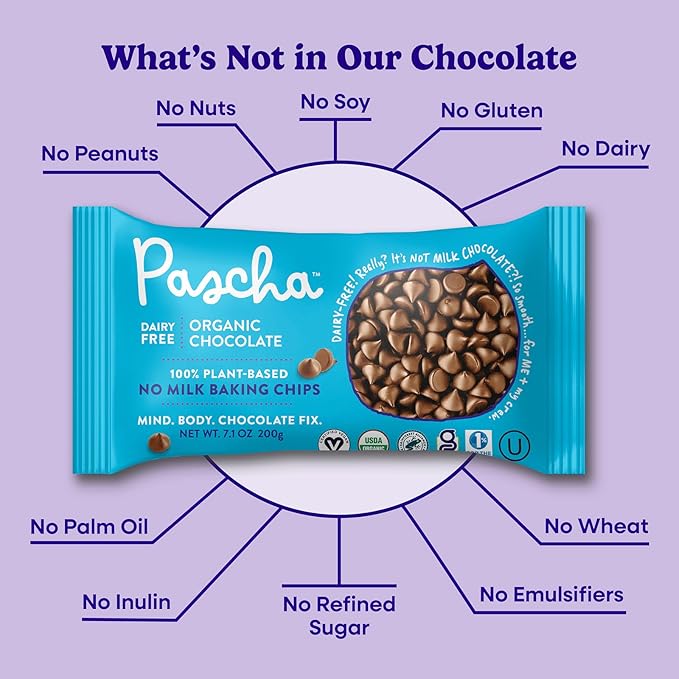 Pascha Organic Chip with Rice, Vegan Milk Chocolate, 56 Oz, Pack of 8