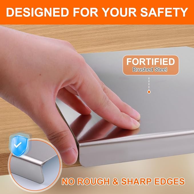 304 Stainless Steel Cutting Board with 2 Pack Non-Slip Mats, Yoposeo Heavy Duty Baking Cutting Chopping Boards for Kitchen, Meat, Fruits, Vegetables, Bread and Baking (11.8" X 11.8"/ 30 X 30cm)