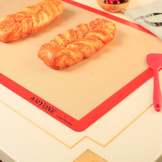 AMYONE Silicone Baking Mats for Full Size Sheet Pan, Non-Stick Silicone Baking Sheet Liners for Cookies/Pastries/Chicken/Vegetables, Food Grade Silicone Mat for 18 x 26-inch Full Baking Pans, 1 PCS