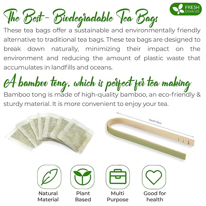 FreshDrinkUS, Premium 40 Rosemary Leaf Tea Bags, 100% Natural and Pure Rosemary Dried Leaves, Pure Rosemary Herbal Tea, No Additives, No Caffeine, No Gluten, Vegan.