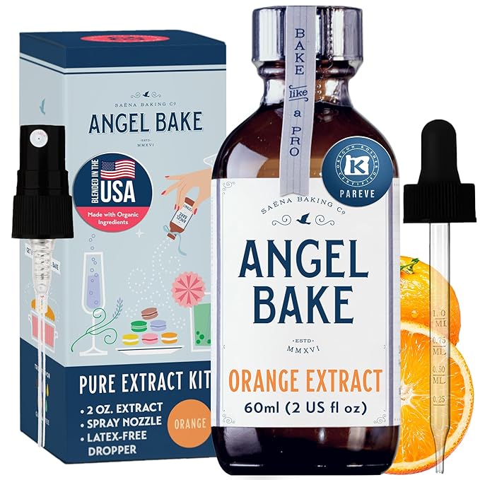 Pure Valencia Orange Extract 5X for Baking and Mixology - Culinary Aromatics, Kosher, Keto Friendly, Vegan, Gluten-Free Flavoring for Cooking, Desserts & Drinks (2 Oz Extract w/ Latex-Free Dropper)