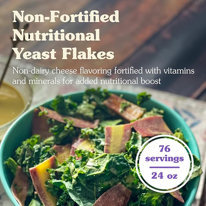 Nunaturals Non-Fortified Nutritional Yeast Flakes, Vegan, Vegetarian, 24 oz
