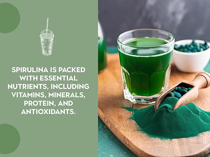Ancient Roots Green Spirulina Powder - Freeze-Dried, All-Natural, No Sugar Added, Mix with Smoothies, Natural Food Coloring, Resealable Pouch - 10.5 Ounces (75 Servings)