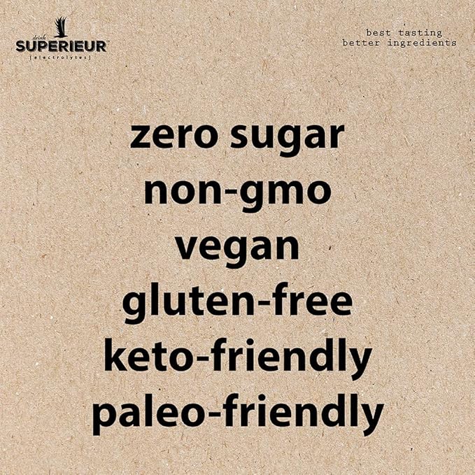 Superieur Electrolyte Powder Packets - Vegan Electrolyte Hydration Powder w/Sea Minerals - Keto Friendly, Non-GMO, Zero Sugar Electrolyte Supplement - Healthy Sports Drink - Watermelon (14 Packets)