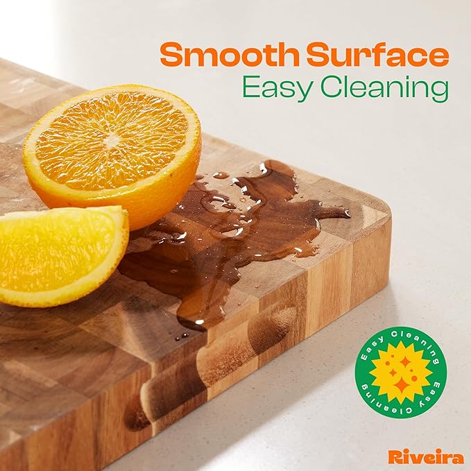 Riveira Acacia Wood Cutting Board – Gourmet Acacia Grandeur: 20 x 14 Wooden Cutting Board – Natural Wooden Cutting Boards For Kitchen Decorative – Innovative Juice Grooves Acacia Wooden Chopping Board