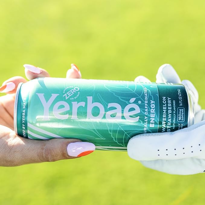 Yerbaé Watermelon Strawberry Functional Energy Drink - 0 Sugar, 0 Calories, 0 Carbs. Yerbae is Energized by Yerba Mate, Plant-Based, Healthy Alternative to Sugary Energy Drinks, 16oz cans (12 Pack)