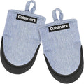 Cuisinart Mini Oven Mitts – 5.5” x 7” Heat-Resistant Kitchen Mitts for Oven with Non-Slip Neoprene Palm, Cotton Filling, and Fabric Loop – Durable Oven Mitt Set for Cooking & Baking (Light Blue)