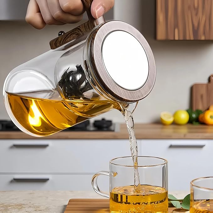 Enchanti Tea Pot, Creative Witchcraft Magic Glass Teapot, Detachable Loose Tea Glass Tea Infuser, Ideal for Tea Steeper-34oz (approx. 1000 ml)