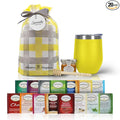 Tea Gift Set for Women & Men – Includes Assorted Teas, Elegant Mug & Honey (Yellow)
