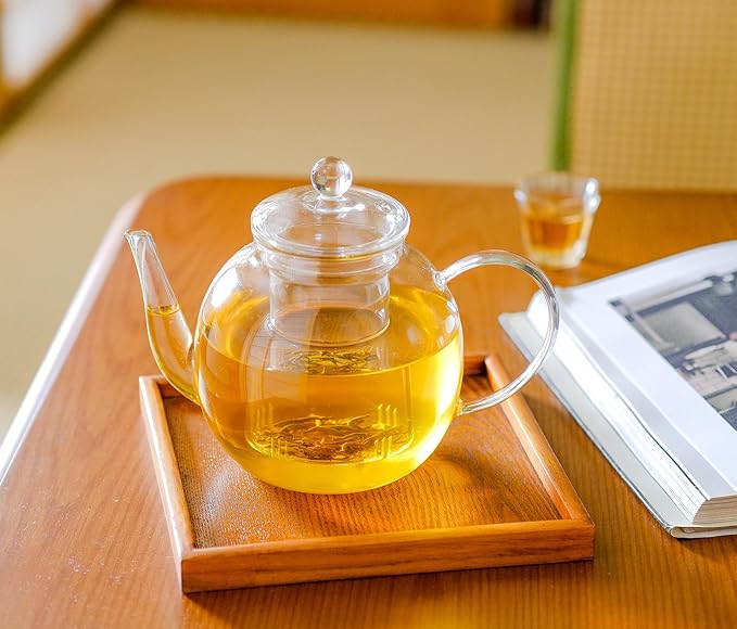 1530 ml/52 oz Large Glass Teapot with Removable Infuser, Clear Tea Kettle Stovetop Safe for Loose Leaf and Blooming Tea, Tea Lover's Choice