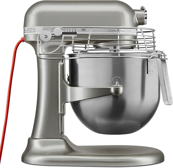 KitchenAid KSMC895CU 8-Quart Commercial Countertop Mixer with Bowl Guard, 10-Speed, Gear-Driven, Contour Silver