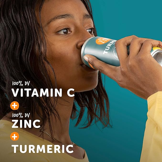 ZYN Turmeric Wellness Drink (24 Pack), Lemon Ginger Flavored Turmeric Curcumin Drink with Black Pepper, No Added Sugar, Low Carb & Low Calorie Drink, Clean Alternative