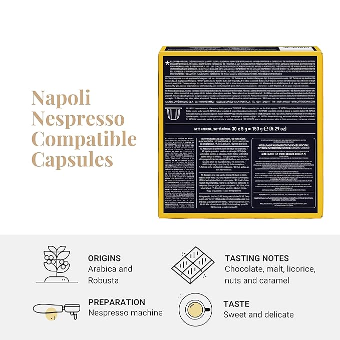 Caffe' Vergnano 1882 Medium Roast Espresso Original Line Machine Compatible Capsules