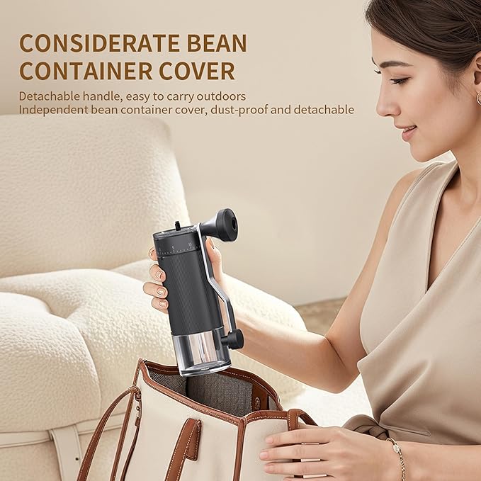 Portable Manual Coffee Grinder with 40 Adjustable Settings,Hand Coffee Bean Mill with 30g Capacity & Crank for Travel Camping Office Home(Ceramic)