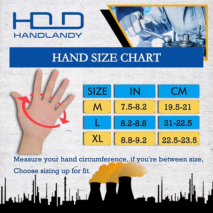HANDLANDY Work Gloves for Men & Women, Utility Mechanic Working Gloves Touch Screen, Flexible Yard Work Gloves