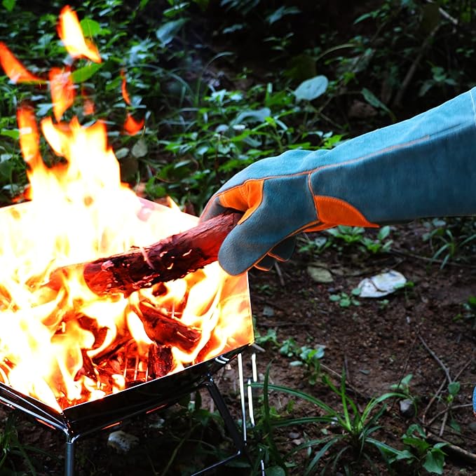 BEETRO 932℉ Heat Resistant Forge/Mig/Stick Welding Gloves for Oven/Grill/Fireplace/Furnace/Stove/Pot Holder/Wood Burner