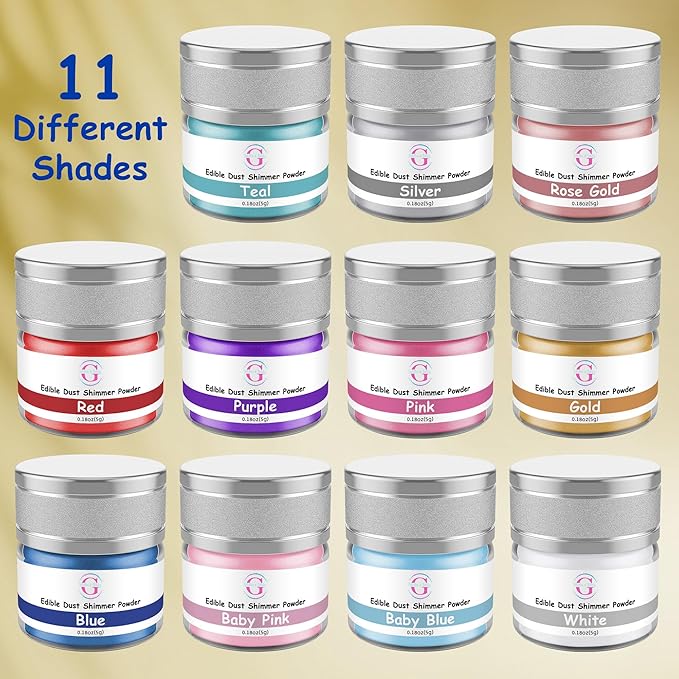 Glitter & Glitz Edible Glitter for Drinks - Premium Drink Glitter Edible Dust for Cocktails, Baking, Brew, Champagne - Luster Dust and Cocktail Glitter - Edible Glitter for Drinks Decoration
