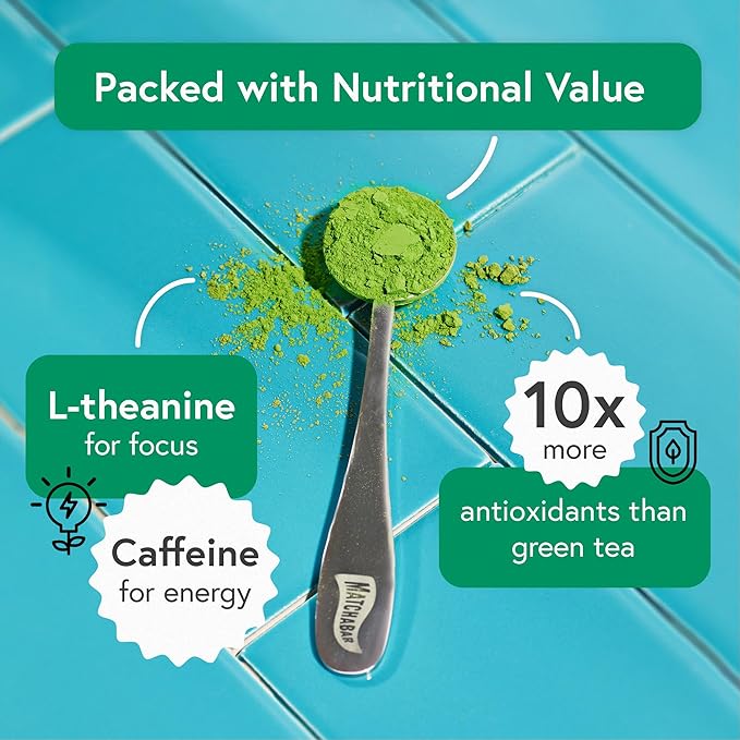 Matchabar Matcha Powder (80g) - Ceremonial Grade Authentic Japanese Matcha Green Tea Powder - Matcha Green Tea Powder Harvested in Japan - Matcha Tea Powder Latte - Zero Sugar, Vegan & 0 Calories