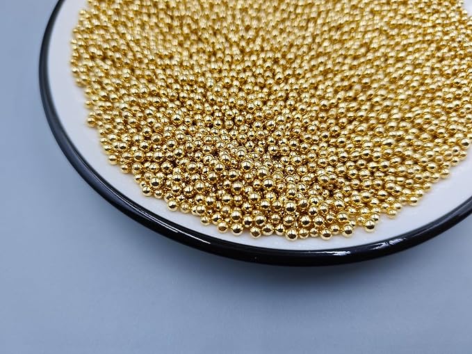 Gold Pearl Sugar Sprinkles 4.23 oz, 2mm Nonpareils Candy Pearls Ideal for Baking,Cake and Cupcake Toppers,Cookie Decoration,Ice Cream Topping,Wedding Shower Valentines Halloween Christmas