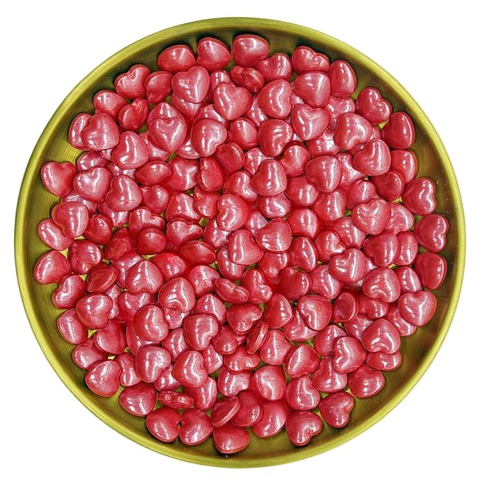 Dynastang Red Heart Sprinkles Edible Heart Cake Decorating Heart Cake Decorations Cupcake Toppers Cookie Decorating Perfect for Cakes, Cupcakes, Desserts Toppings 3OZ