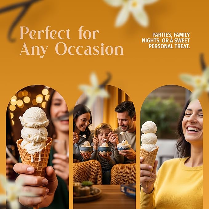 Triple Scoop - Premium Vanilla (2) Ice Cream Mix For Ice Cream Maker. Simple, Easy, Delicious. From Gourmet Mix To Maker in 5 Minutes, Makes 2 Creamy Quarts. Made in USA. (2 Pack, Vanilla)