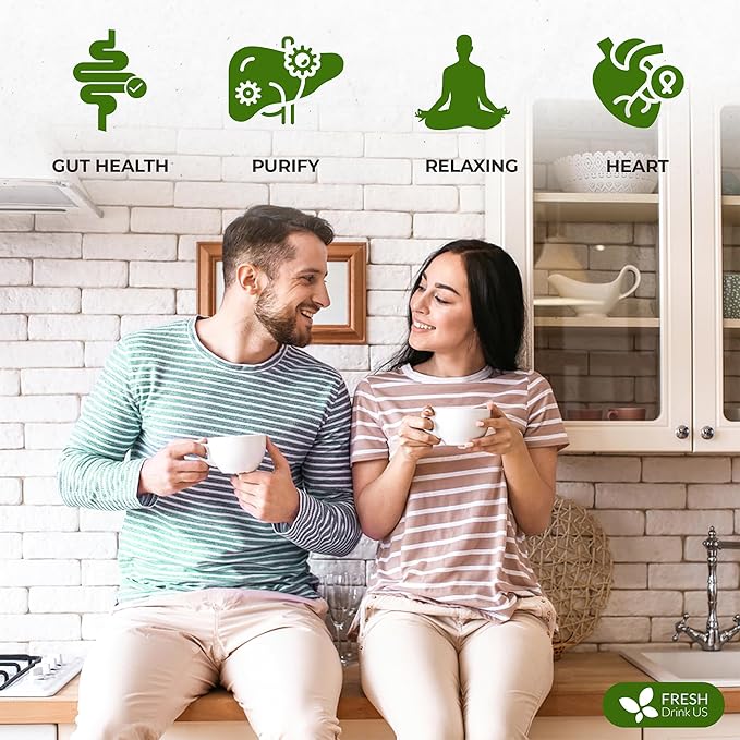 FreshDrinkUS, Premium 135 Tea Bags Men Super Detox Tea – Herbal Blend with Senna, Dandelion Root, Ginger, Peppermint & More – 100% Natural, Sugar-Free. Caffeine-Free. Gluten-Free. Vegan