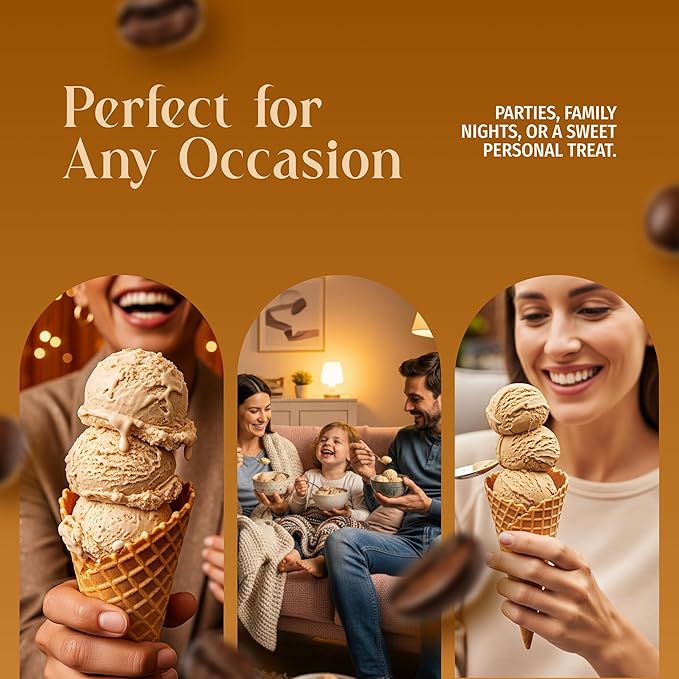 Triple Scoop - Premium Coffee (2) Ice Cream Mix For Ice Cream Maker. Simple, Easy, Delicious. From Gourmet Mix To Maker in 5 Minutes, Makes 2 Creamy Quarts, Made in USA. (2 Pack, Coffee)
