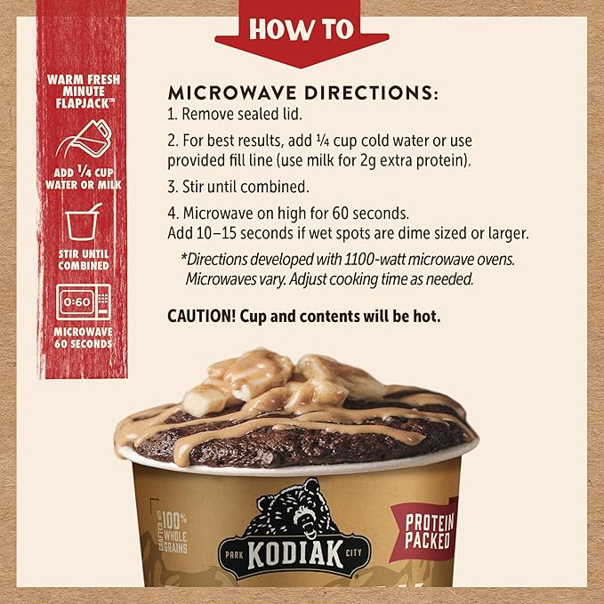 Kodiak Cakes Pancake On the Go, Chocolate Peanut Butter, 2.5 Ounce (Pack of 12)