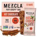 Mezcla Puff Crispy Protein Bars, Gluten Free & Vegan Protein Bars, 10g Protein, Alt for Crispy Rice Treat, Granola Bars & Breakfast Bars, Healthy Snacks for Adults, Hot Chocolate, 12 Pack