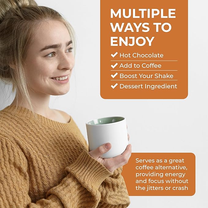 Inner Elevate Organic Mushroom Hot Chocolate - Ceremonial Cacao with 5 Adaptogenic Mushrooms - Great as a Coffee Alternative, Hot Chocolate, or Smoothie (30 Servings)
