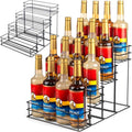 16 Bottle Capacity Coffee Syrup Organizer 4 Tier Coffee Syrup Stand Shelf for Coffee Bar Accessories for Coffee Bar Kitchen Small Wine Rack for Bar Family Storage for Syrup Wine Dressing