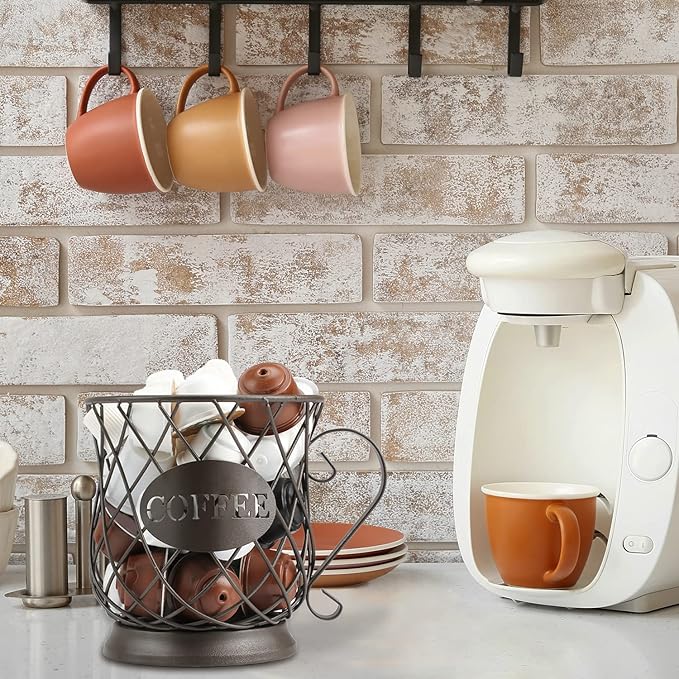 TreeLen Coffee K Cup Holder, K Pod Storage Organizer, Keurig Cup Holder for Countertops, Kcup Holders for 35 K cups – Matte Bronze