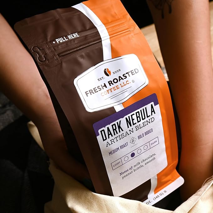 Fresh Roasted Coffee, Dark Nebula, 12 oz, Medium Roast, Kosher, Ground