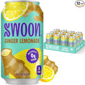 Swoon Ginger Lemonade - Sugar Free Lemonade, Low Carb, Keto & Paleo-Friendly, Gluten-Free - Zero Sugar Drinks Made with 100% Lemon Juice Concentrate & Sweetened by Monk Fruit, 12 Fl oz (Pack of 12)
