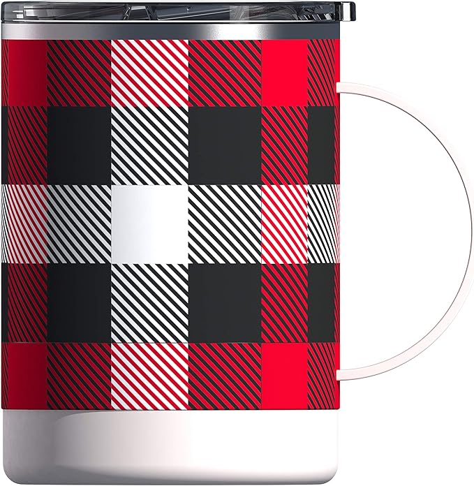 asobu Ultimate Ceramic Travel Mug, 12oz Insulated Stainless Steel Coffee Cup with Handle & Splash-Resistant Lid, Ceramic Lined for Pure Taste, BPA-Free, Double-Wall Vacuum for Hot Drinks