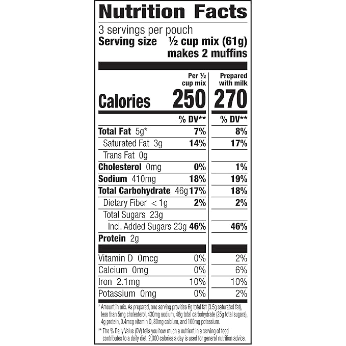 Betty Crocker Blueberry Muffin Mix, 6.5 oz (Pack of 9)