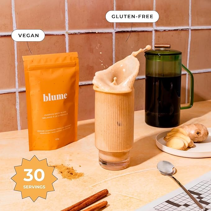 Blume Pumpkin Spice Latte - Superfoods Powdered Latte - Syrup free, Organic & Vegan Latte - 30 Servings (125g)