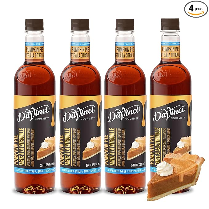 DaVinci Gourmet Sugar-Free Pumpkin Pie Syrup, 25.4 Fluid Ounces (Pack of 4)