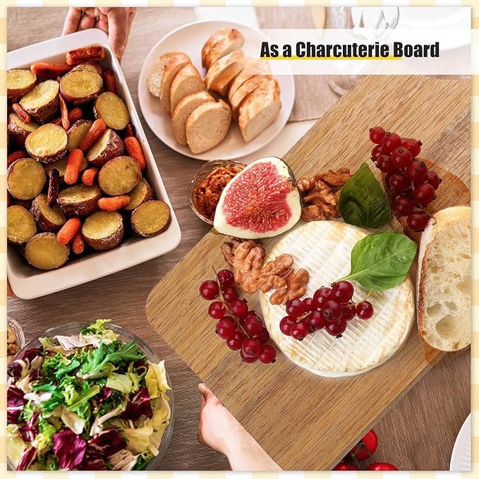Lounsweer 6 Pcs Thicken Cutting Board Bulk Wood Board for Chopping Serving Charcuterie Material for Laser Engraving Mother' Day Wedding Housewarming Gift(Acacia)