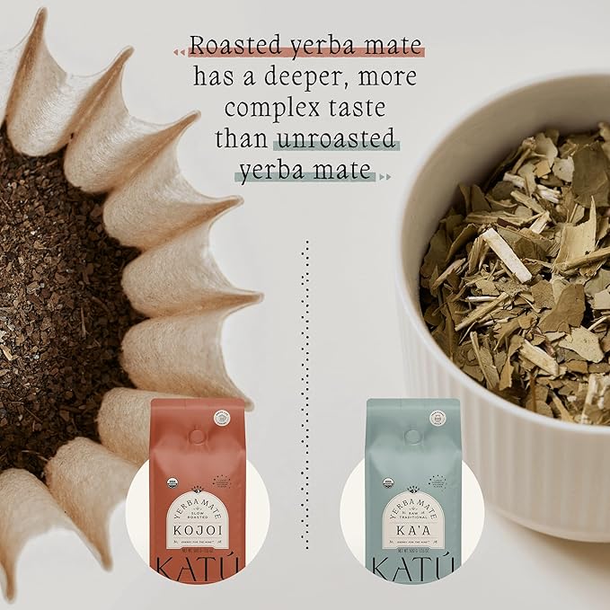 Katú Kojoi Premium Organic Yerba Mate Tea, Slow Roasted, Unsmoked, Air Dried, Loose-Leaf, Aged, Natural Energy, 17.6 oz (500g)
